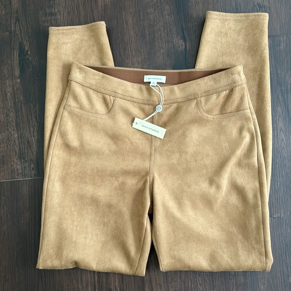 MAX STUDIO VICUÑA LEGGINGS MATCHING JACKET SET LARGE MICROSUEDE - Picture 8 of 10